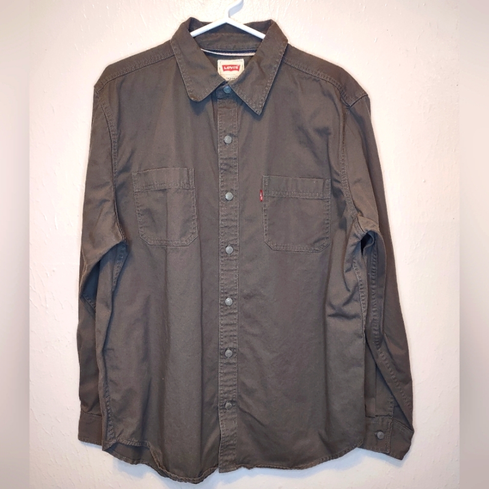 Grey Levi's Heavy Duty Two Pocket Workwear Button Down